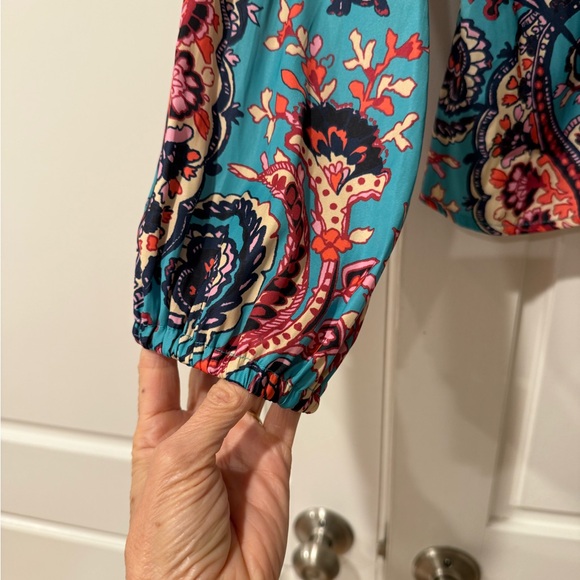 Free People Run Free Blouse - Navy and Turquoise - Picture 7 of 10